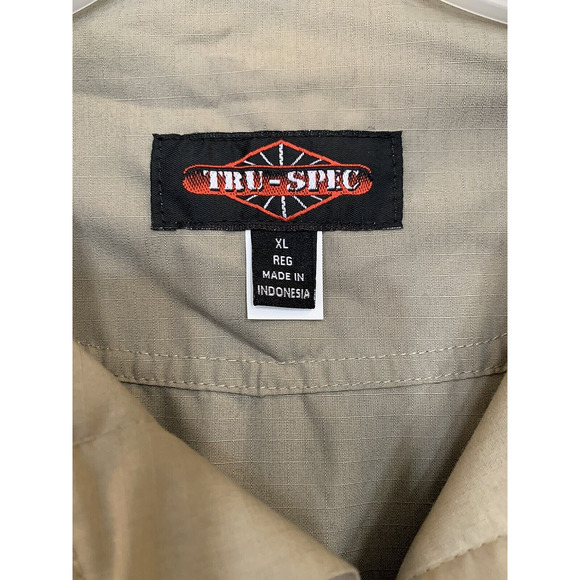 TRU-SPEC 24-7 Series Khaki Field Tactical Long Sleeve Zip Up Shirt Men's Sz XL - Picture 10 of 14
